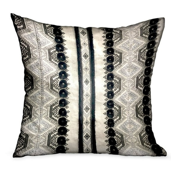 Plutus 22" x 22" Scandanavian Stripe Luxury Throw Pillow in Black