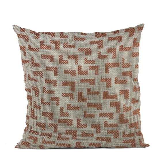 Plutus Brands Brown, Beige Plutus Angles Abstract Luxury Throw Pillow 24 in x 24in, Double Sided 24" x 24"