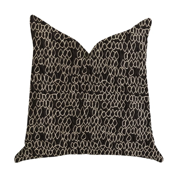 Plutus Carbonado Mine Throw Pillow in Black and White 24"L x24"W