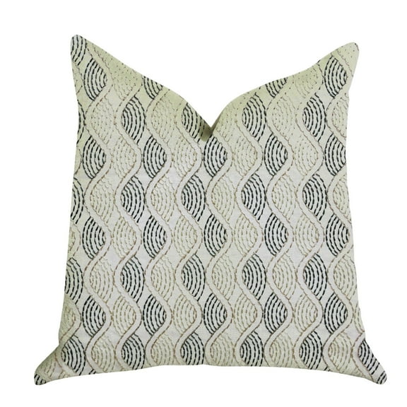 Plutus 24" x 24" Enigma Twist Luxury Throw Pillow in Blue and Beige