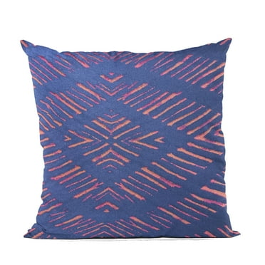 Plutus 24" x 24" Hypno Abstract Luxury Throw Pillow in Blue
