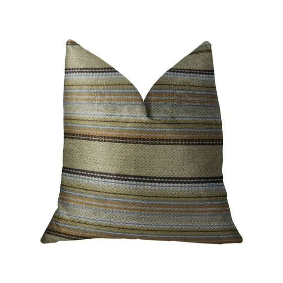 Plutus 24" x 24" Lexington Park Handmade Luxury Pillow in Taupe and Brown