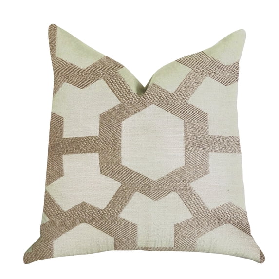 Plutus Linked Charisma Pillow in Beige and Brown Tones 24"L x24"W