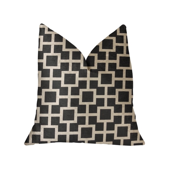 Plutus Petunia Black and White Luxury Throw Pillow 24"L x24"W