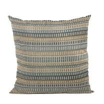 Plutus Brands Blue Strings Stripe Luxury Throw Pillow-Size:24" x 24"