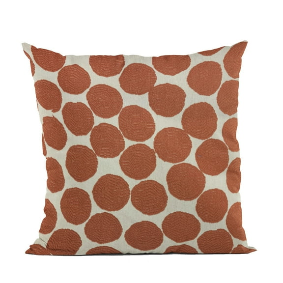 Plutus Brands Red, Beige Plutus Tomato Dot Luxury Throw Pillow 24 in x 24in, Double Sided 24" x 24"