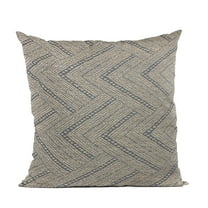 Plutus 24" x 24" Triangle Chevron Luxury Throw Pillow in Blue