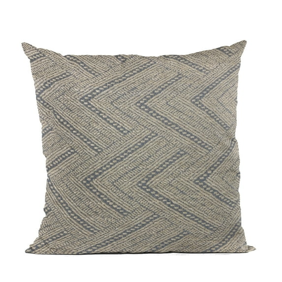Plutus 24" x 24" Triangle Chevron Luxury Throw Pillow in Blue