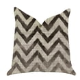 thumbnail image 1 of Plutus 26" x 26" Oblique Zigzag Luxury Throw Pillow in Beige Tones, 1 of 3