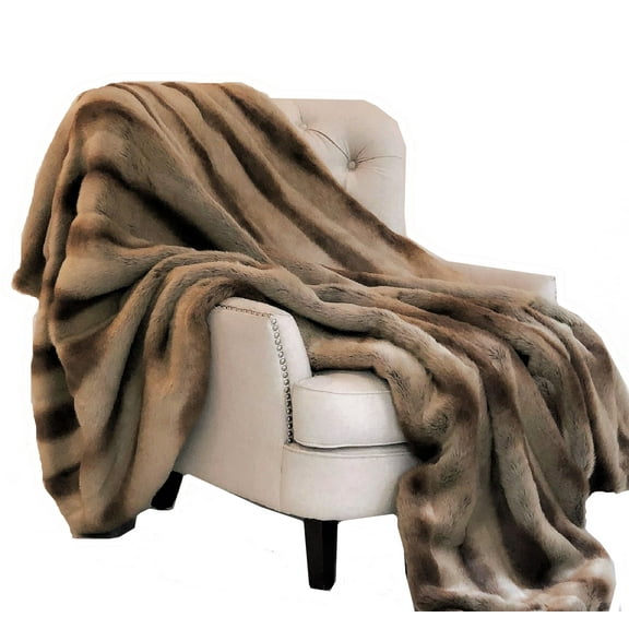 Plutus 36" x 60" Sheared Faux Chinchilla Luxury Throw in Gold