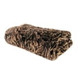 thumbnail image 1 of Plutus 90" x 90" Jungle Cat Faux Fur Luxury Throw in Brown and Beige, 1 of 3
