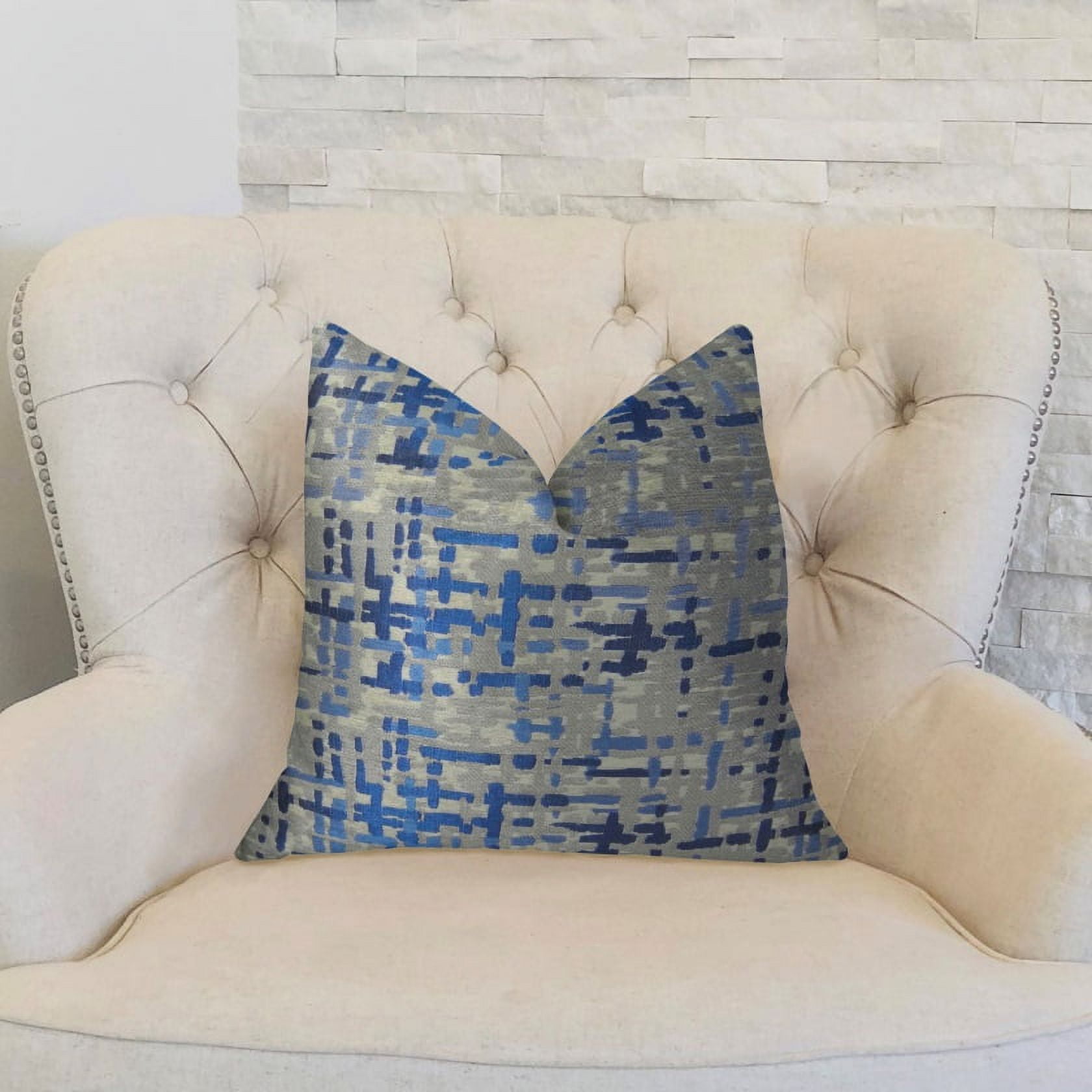 Plutus Abstract Plaid Handmade Throw Pillow, (12" x 25")