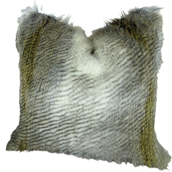 Plutus Alaskan Hawk Handmade Double Sided Throw Pillow - White & Gray Beige - 12 x 25 in.