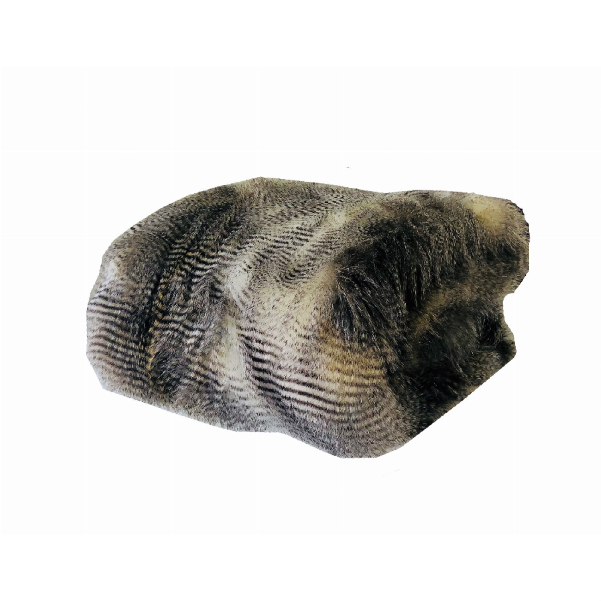 Alaskan Hawk Faux Fur Throw Blanket in White and Gray