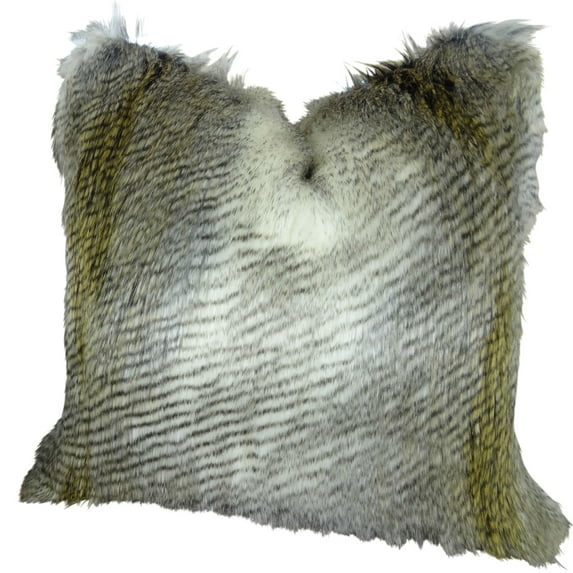 Plutus Alaskan Hawk Handmade Throw Pillow - White - Gray & Beige