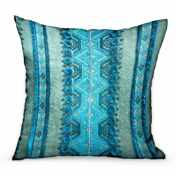 Plutus Alexandrite Stripe Green Geometric Luxury Throw Pillow Double sided 18" x 18"