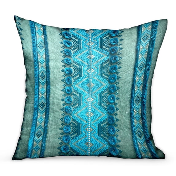 Plutus Alexandrite Stripe Green Geometric Luxury Throw Pillow Double sided 20" x 20"