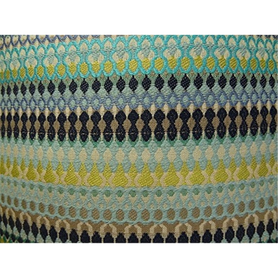 Plutus Alpenglow Handmade Throw Pillow - Turquoise - Yellow & Navy - 18 x 18 in.