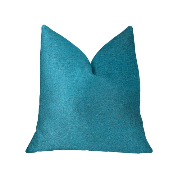 Plutus Aquamarine Velvet Turquoise Luxury Throw Pillow 20"L x36"W