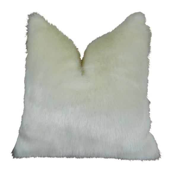 Plutus Arctic Fox Handmade Throw Pillow-Color:White/Ivory,Size:12" x 25"