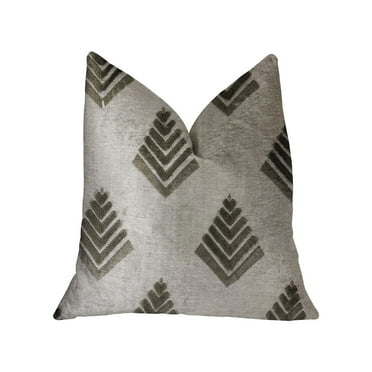 Plutus Aspen Mist Blue and Beige Luxury Throw Pillow