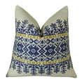 thumbnail image 1 of Plutus Aztec City Handmade Throw Pillow - Blue & White - 22 x 22 in., 1 of 4