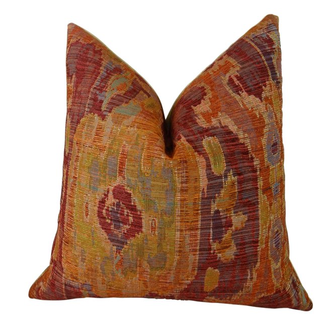 Plutus Bear Canyon Ikat Handmade Throw Pillow, (20" x 26" Standard)