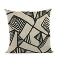thumbnail image 1 of Plutus Black, Beige Architecture Geometric Luxury Throw Pillow-Size:20" x 26", 1 of 9