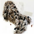 thumbnail image 1 of Plutus Black and Gold Fancy Rococo Plush Handmade Luxury Faux Fur Throw Blanket 114L x 120W King- Black,Gold, 1 of 2
