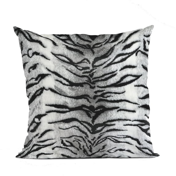 Plutus Brands Black and White Zebra Animal Faux Fur Luxury Throw Pillow