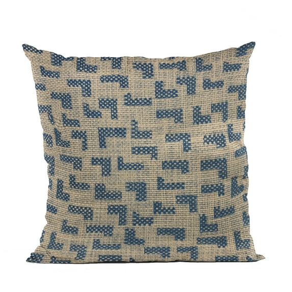 Plutus Brands Blue Plutus Angles Abstract Luxury Throw Pillow 22 in x 22in, Double Sided 22" x 22"