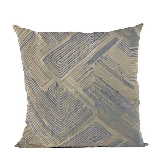 Plutus Brands Blue, Beige Plutus Hidden Tour Abstract Luxury Throw Pillow 22 in x 22in, Double Sided 22" x 22"