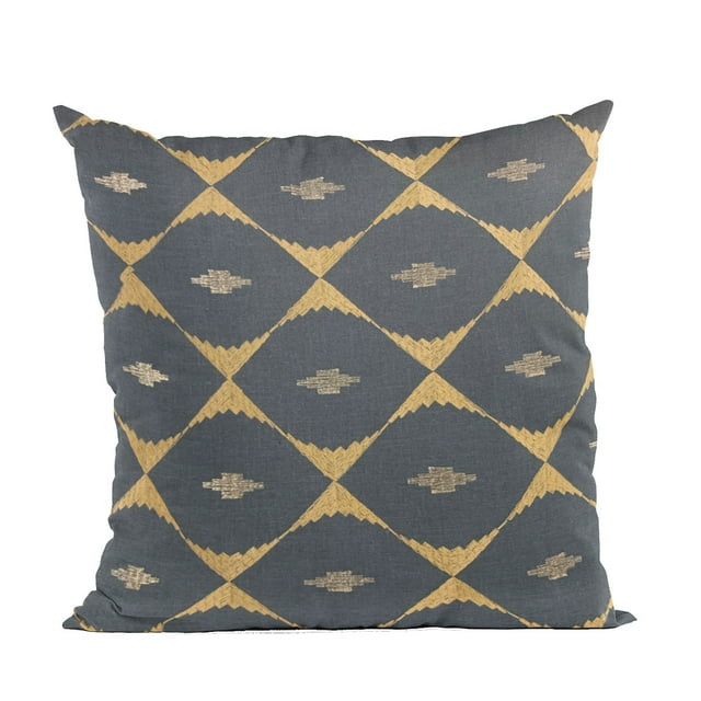 Plutus Brands Blue Cube Diamond Luxury Throw Pillow-Size:20" x 20"