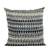 Plutus Brands Blue Plutus Harmony Border Luxury Throw Pillow 22 in x 22in, Double Sided 22" x 22"