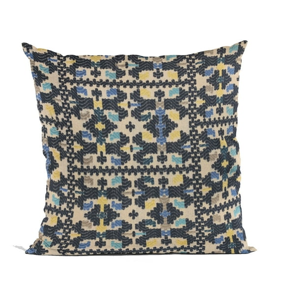 Plutus Brands Blue Plutus Morocco Damask Luxury Throw Pillow 20 in x 26in, Double Sided 20" x 26" Standard