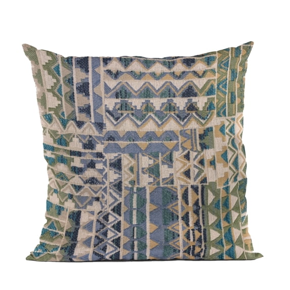 Plutus Brands Blue Plutus Pyramids Border Luxury Throw Pillow 20 in x 36in, Double Sided 20" x 36" King