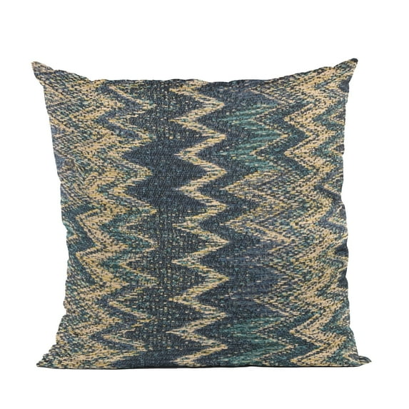 Plutus Brands Blue Plutus Wave Chevron Luxury Throw Pillow 20 in x 26in, Double Sided 20" x 26" Standard
