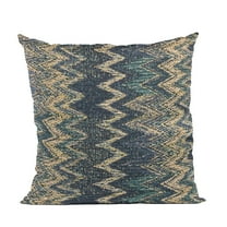 Plutus Brands Plutus Blue Wave Chevron Luxury Throw Pillow, 20L x 20W