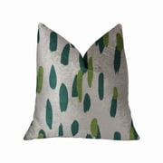 Plutus Bosky Willow Green and Beige Luxury Throw Pillow