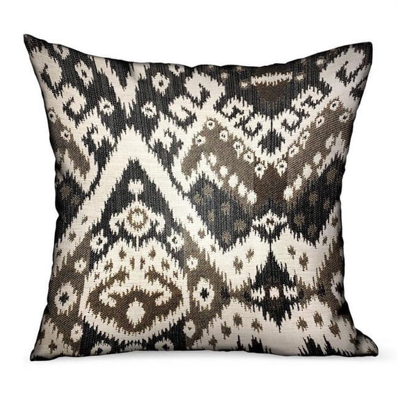 Plutus Brands 20 x 20 in. Amare Dream Brown ikat Luxury Outdoor & Indoor Throw Pillow