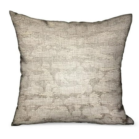 Plutus Brands 20 x 20 in. Silvered Rivulet Silver Solid Luxury Outdoor & Indoor Throw Pillow