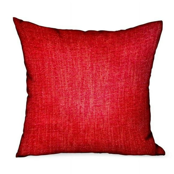 Plutus Brands  22 x 22 in. Scarlet Zest Red Solid Luxury Outdoor & Indoor Throw Pillow