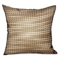 thumbnail image 1 of Plutus Tawny Edge Brown Stripes Luxury Outdoor/Indoor Throw Pillow Double sided 22" x 22", 1 of 2