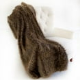 thumbnail image 1 of Plutus Brands  48 x 60 in. Plush Tawny WildCat Handmade Luxury Faux Fur Throw, Caramel Brown, 1 of 1