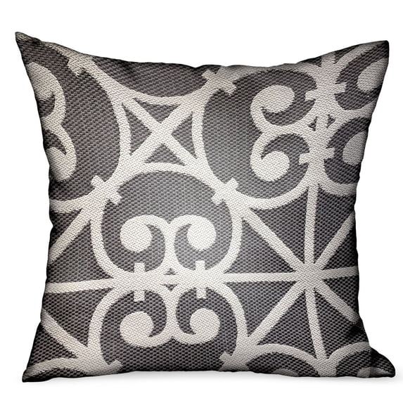 Plutus Abalone Truffle Gray Chevron Luxury Outdoor/Indoor Throw Pillow Double sided 16" x 16"