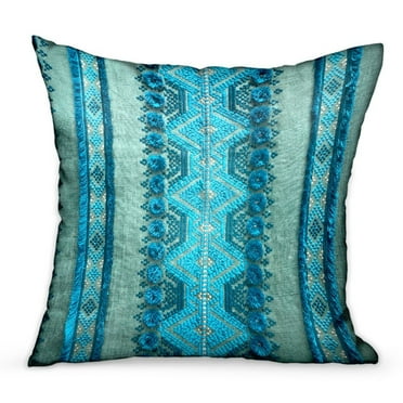 Plutus Brands Alexandrite Stripe Green Geometric Luxury Throw Pillow-Size:16Lx16Dx3H