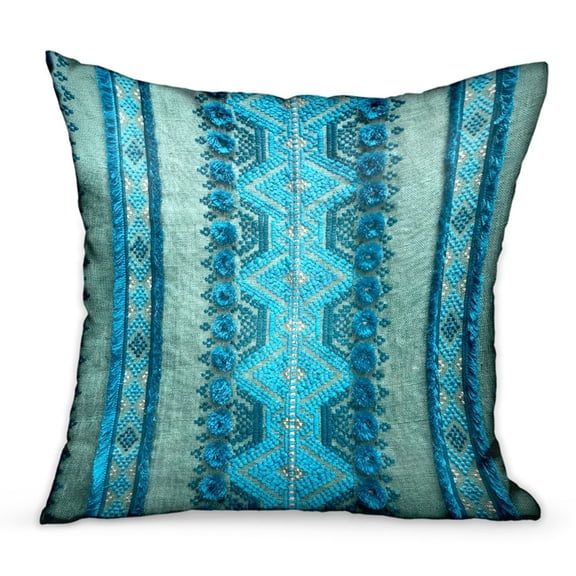 Plutus 20" x 20" Adriel Bay Chevron Luxury Outdoor Throw Pillow in Gray