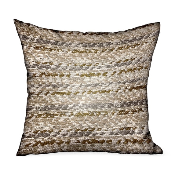 Plutus Antique Zane Brown Dobby Luxury Outdoor/Indoor Throw Pillow Double sided 16" x 16"