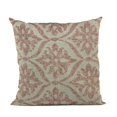 thumbnail image 1 of Plutus 20" x 20" Flowers Jacquard Luxury Throw Pillow in Beige and Red, 1 of 2