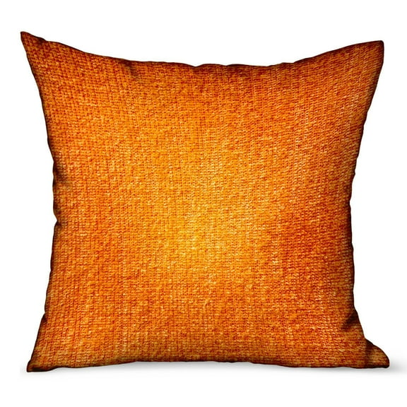 Plutus 22" x 22" Bittersweet Ember Solid Luxury Outdoor Throw Pillow in Orange
